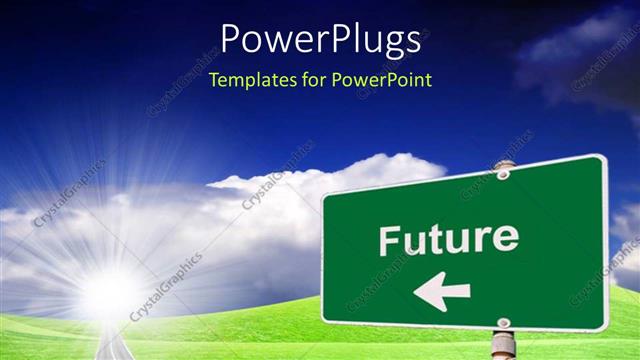  Presentation with road - Highway with road sign pointing to Future