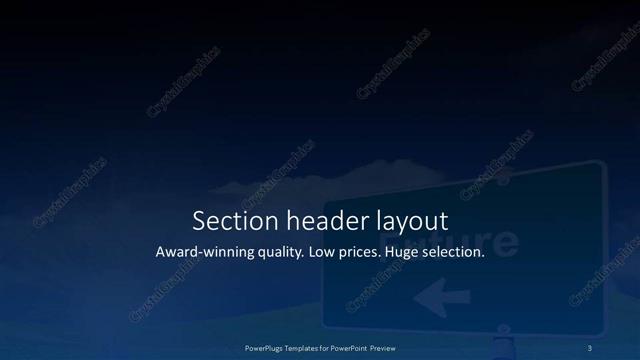 Section Header presentation slide layout