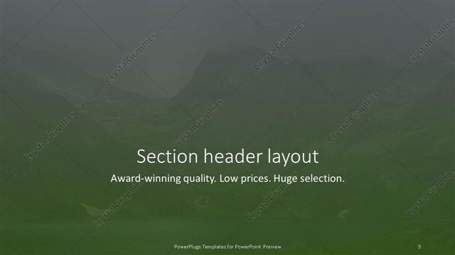 Section Header presentation slide layout