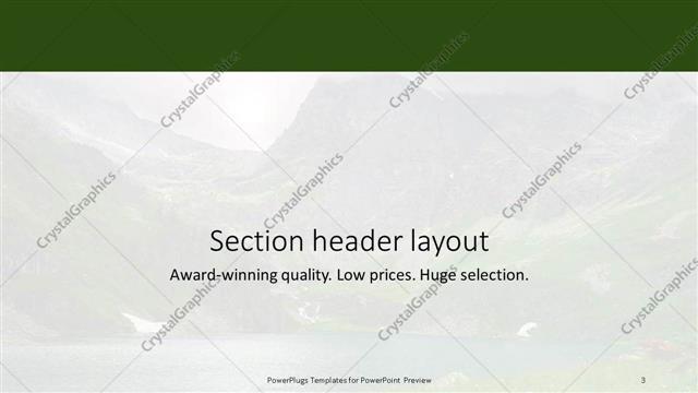 Section Header presentation slide layout