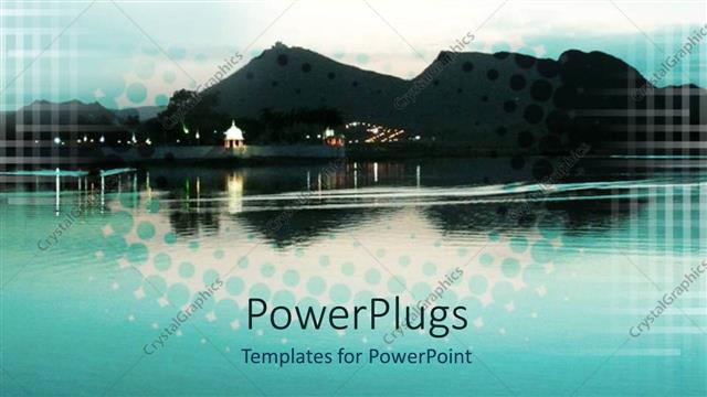  Presentation with scenery - Hill and water scenery on evening time after sunset