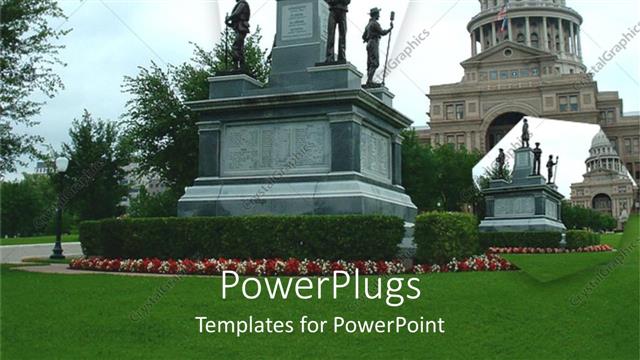  Presentation with texas - A historic building and a historic sign in front of it