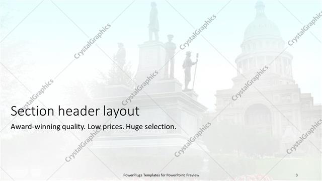 Section Header presentation slide layout