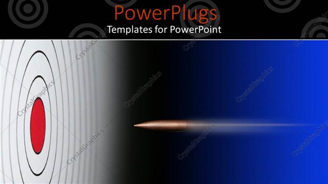  Presentation with target - Hitting the target goal achievement metaphor bullets shooting aiming