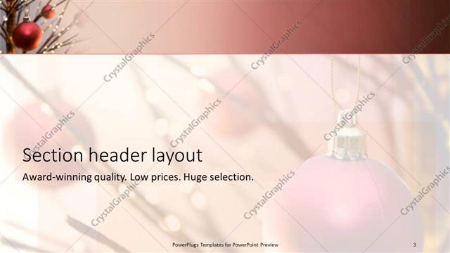 Section Header presentation slide layout