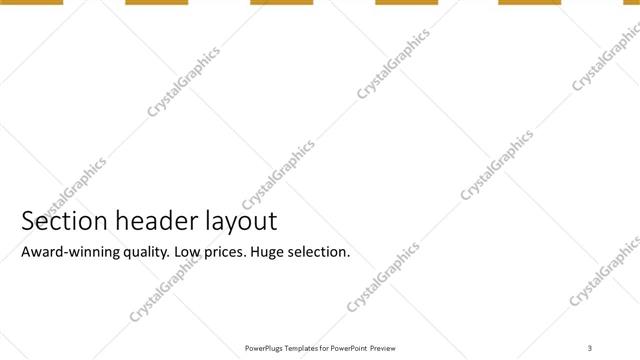 Section Header presentation slide layout