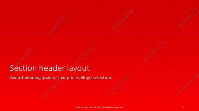 Section Header presentation slide layout