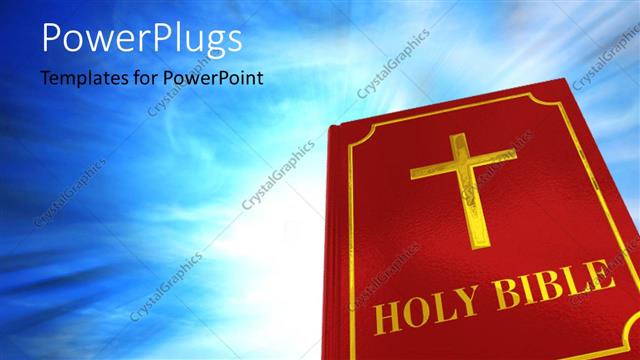  Presentation with holy bible - The holy bbook of bible with bluish background