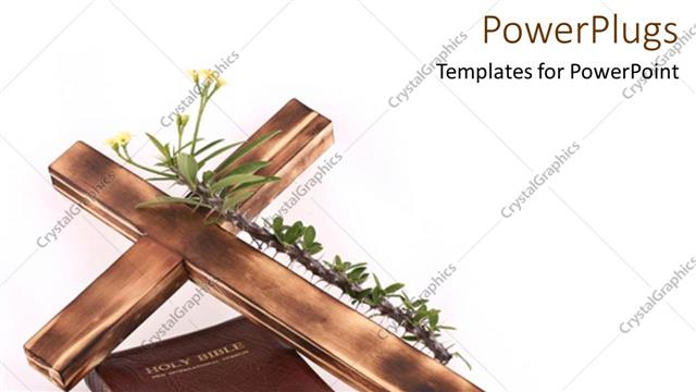  Presentation with holy bible - The holy bible with a cross and white background