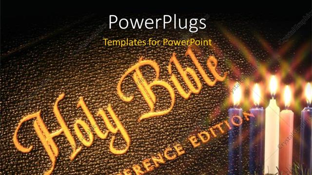 Presentation with candles - The holy bible with a number of candles