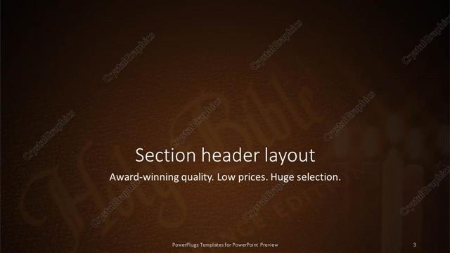 Section Header presentation slide layout