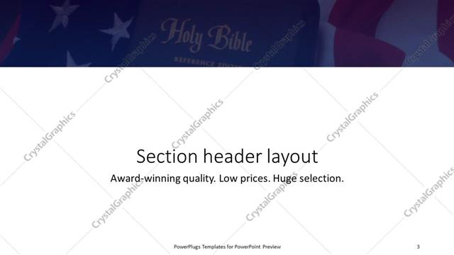 Section Header presentation slide layout