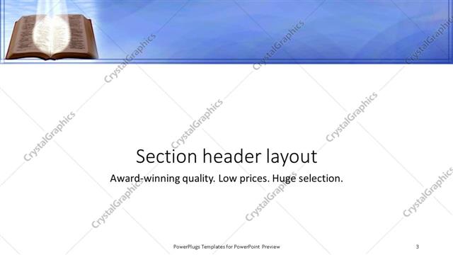Section Header presentation slide layout