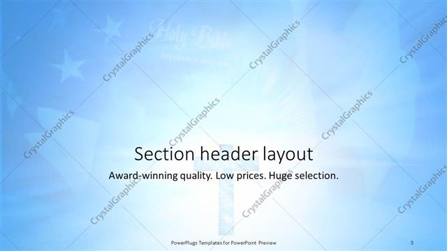 Section Header presentation slide layout