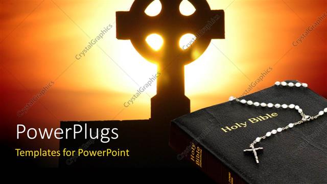  Presentation with holy bible - A holy cross with a bible and a sign in the background