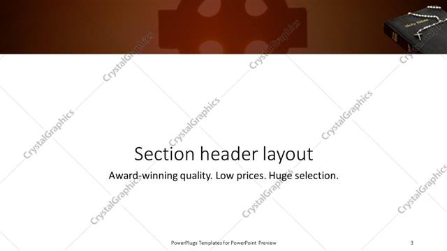 Section Header presentation slide layout