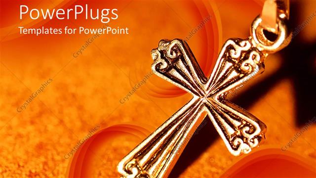  Presentation with crucifix - A holy cross with orange background