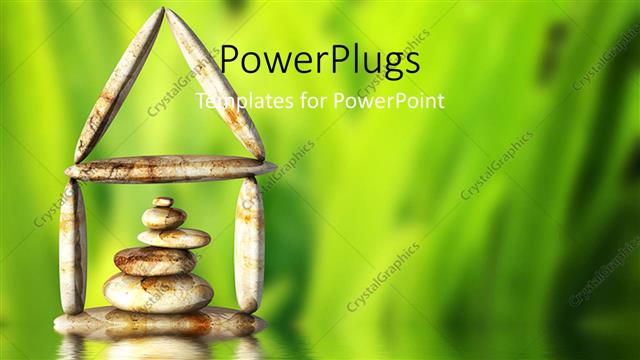  Presentation with zen - A greenish background with a number of zen stones
