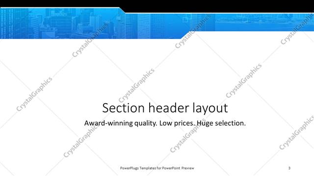 Section Header presentation slide layout