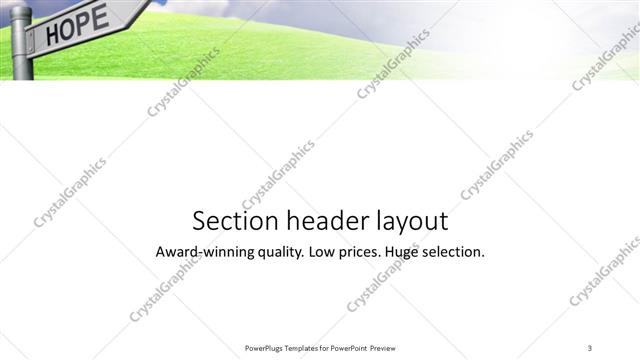 Section Header presentation slide layout