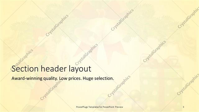 Section Header presentation slide layout