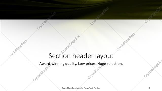 Section Header presentation slide layout