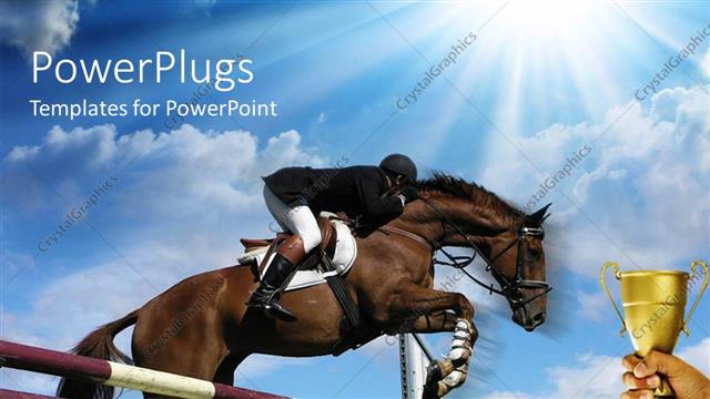  Presentation with horse riding - The horse riding race and the winning cup