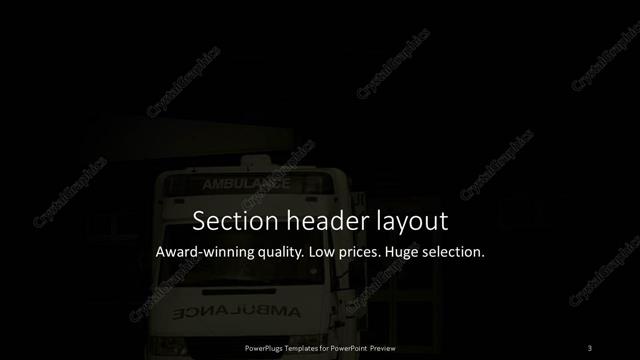Section Header presentation slide layout