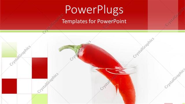  Presentation with food white - Hot pepper standing in small glass of water on white background