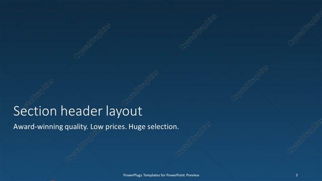 Section Header presentation slide layout