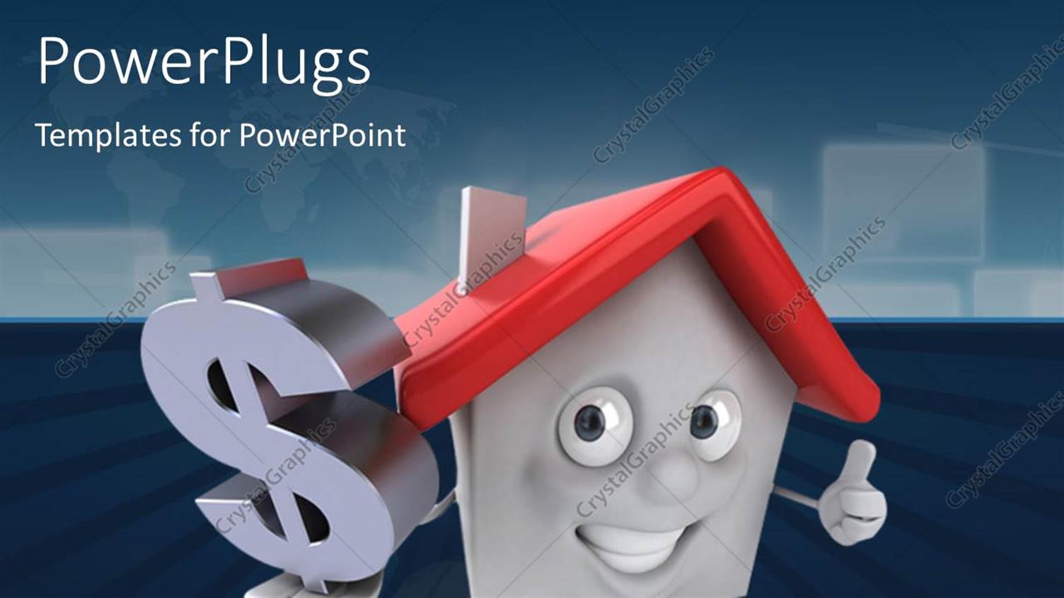 Featuring a House with a Dollar Sign and Bluish Background