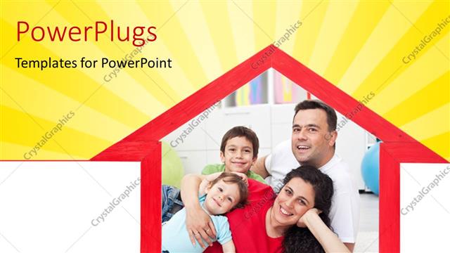  Presentation with dream - A house with a family in it and yellowish background