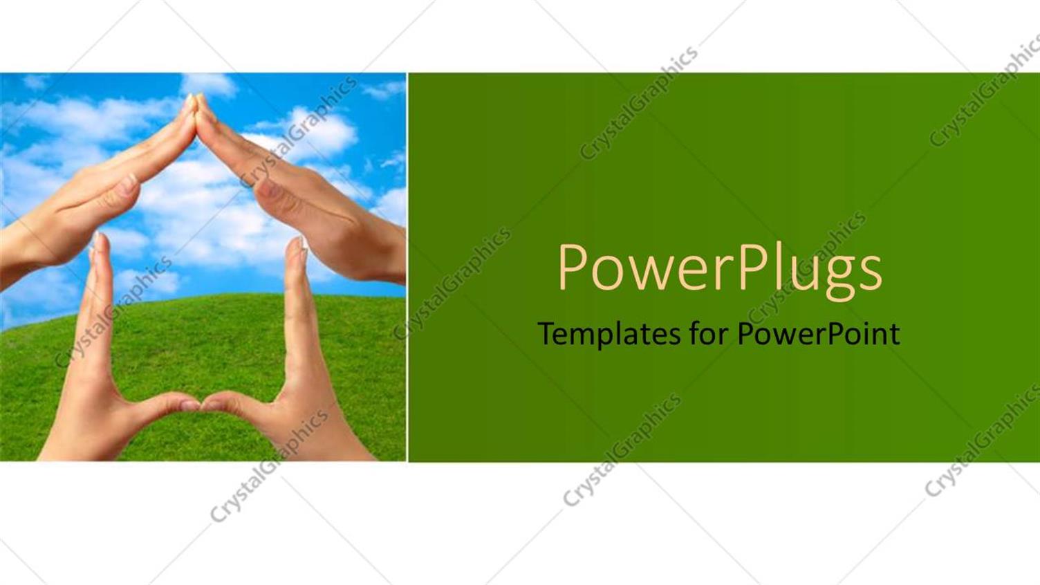 Featuring a House Made with the Help of Hands with Greenery in the Background