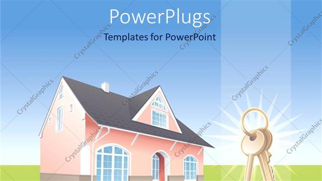  Presentation with house key - House in middle of lawn with key at bottom right corner