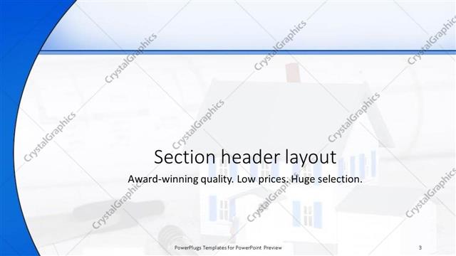 Section Header presentation slide layout