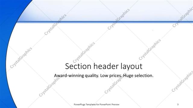 Section Header presentation slide layout