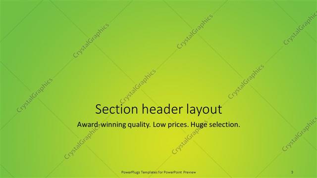Section Header presentation slide layout
