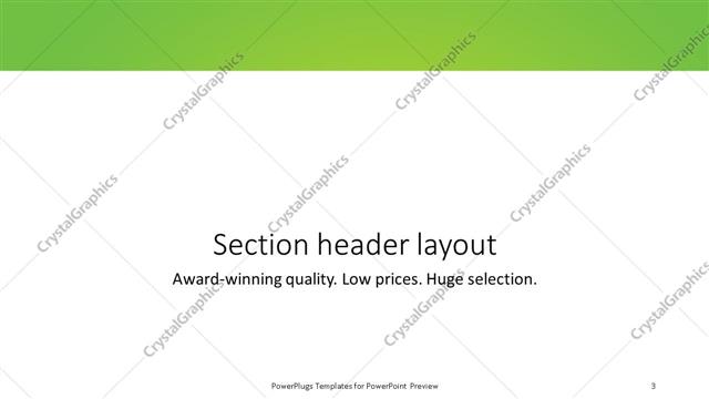Section Header presentation slide layout