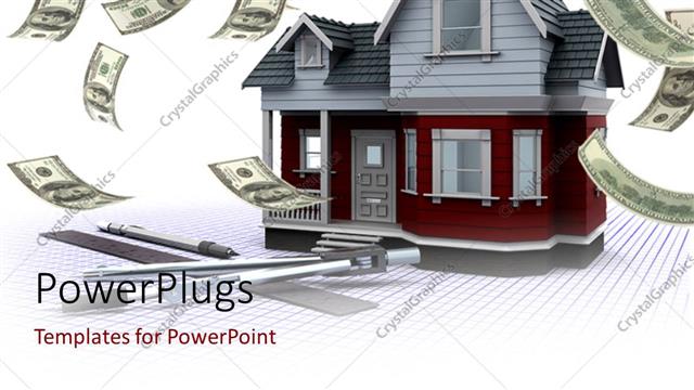  Presentation with air - A house with a number of dollars in the air