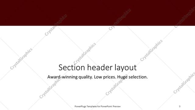 Section Header presentation slide layout
