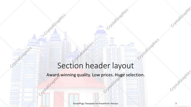 Section Header presentation slide layout