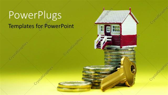  Presentation with dollar - A house with a numbe rof coins