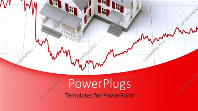  Presentation with mortgage - A house with the recession sign and boxes in the background