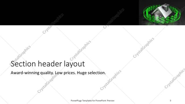 Section Header presentation slide layout