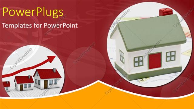  Presentation with buildings - Real estate depiction with charts over residential buildings