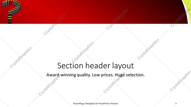 Section Header presentation slide layout