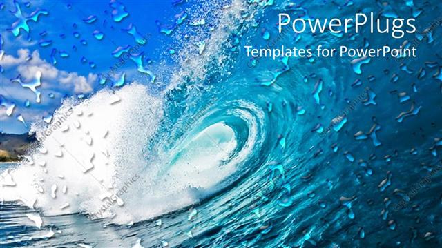  Presentation with ocean wave - Huge blue ocean wave with blue sky