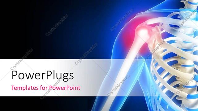  Presentation with anatomy - Human anatomy showing pain in shoulder with black and blue color