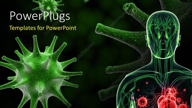  Presentation with bacteria - A human anatomy with various germs