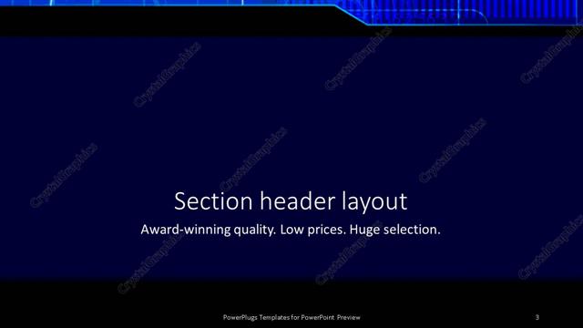 Section Header presentation slide layout
